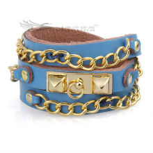60cm Long Chain Leather Bracelets With Multi-layer Design For Men,Bohemia Leather Bracelets